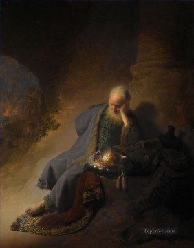 エルサレムの破壊を嘆くエレミヤ 肖像画 レンブラント Oil Paintings
